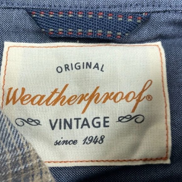 Weatherproof Vintage Plaid Button-Up Shirt XXL Blue/White a0980 - Picture 3 of 8